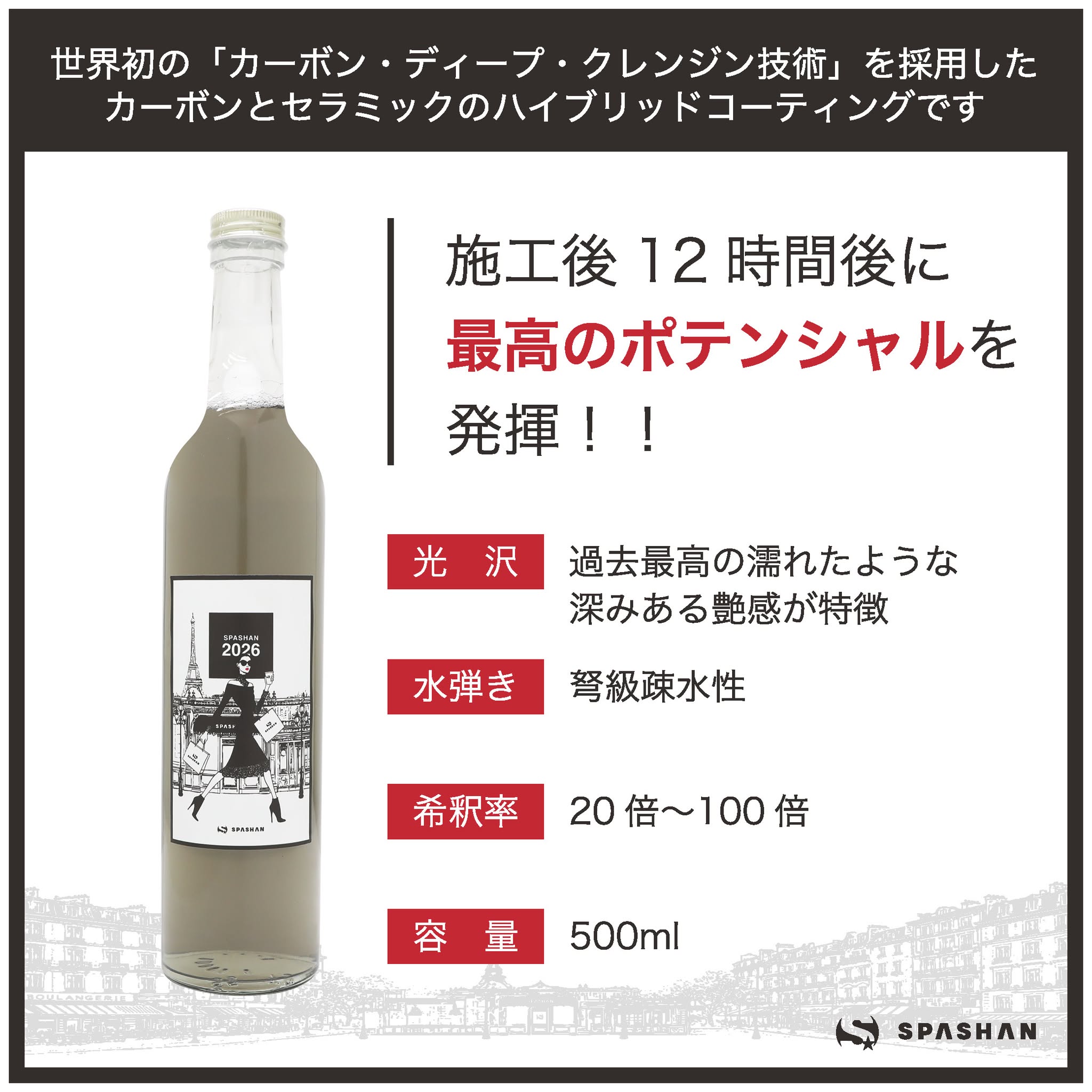 スパシャン SPASHAN2026 500ml コーティング剤