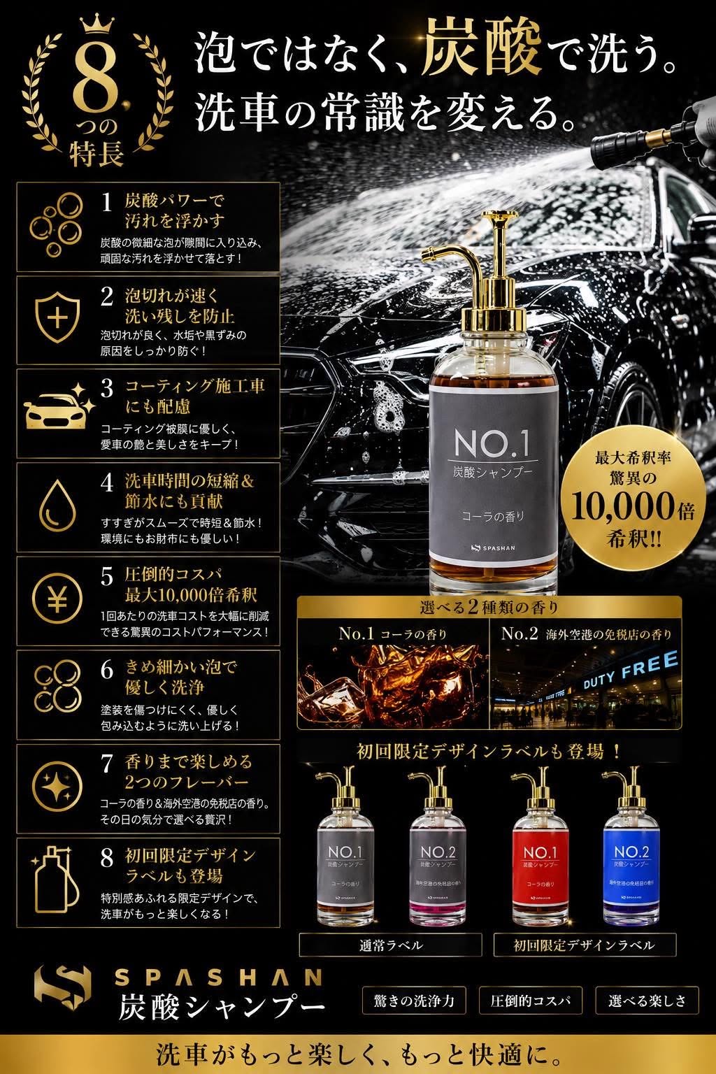スパシャン 炭酸シャンプー (SPASHAN Sparkling Shampoo)